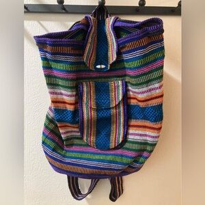 EUC Rainbow Woven Backpack Bobo Retro